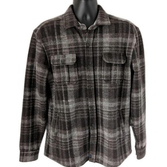 Johnnie -O Other - Johnnie -O Stalone Fleece Shacket Men's Medium Havana EUC 90s Grunge Plaid